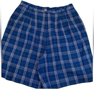 Vintage Le Coq Sportif Blue/ White Plaid Shorts size 10 fits like an eight